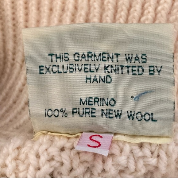 Carraig Donn Merino Wool Zip Sweater-Cream/Ivory-Womens S-Hand Knit-Ireland-Cozy - Picture 10 of 10